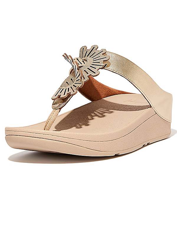 Fitflop Fino Scallop Twist Leather Toe-Post Sandals | Curvissa