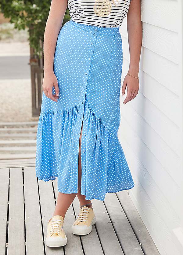 Polka dot deals frill hem skirt