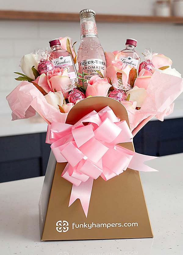 Funky Hampers Pink Gin Tonic Lindor Bouquet Curvissa