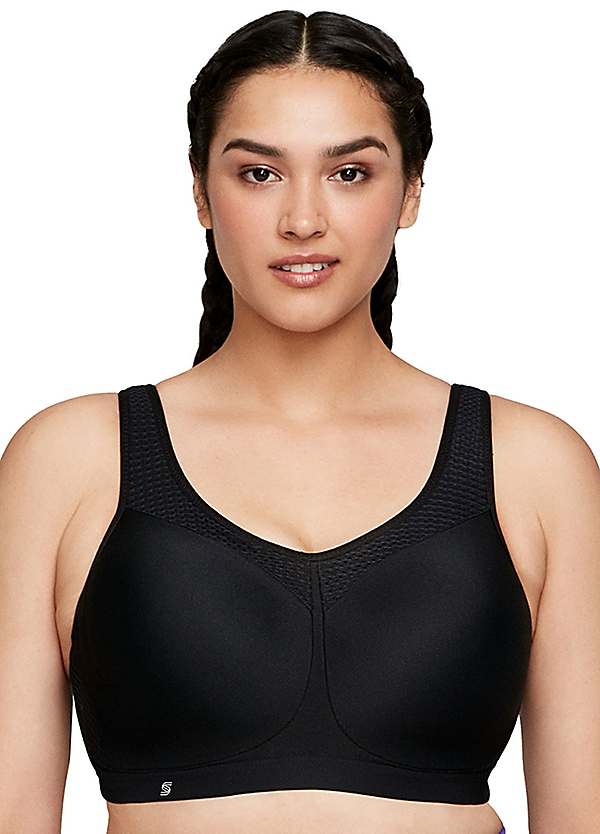 Glamorise Full Figure Plus Size Zip Up Front-Closure Sports Bra Wirefree