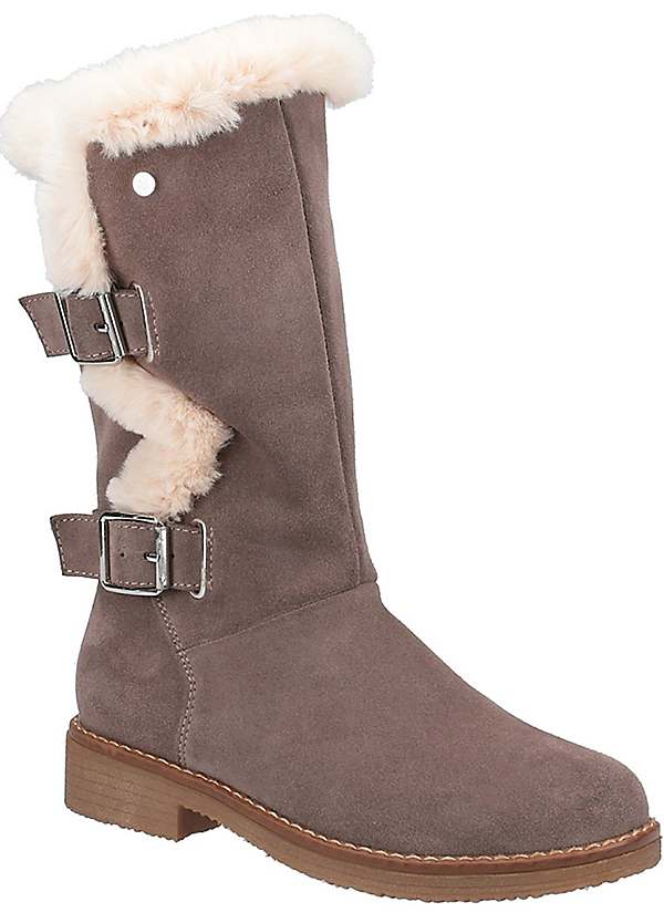 Grey fur lined boots sale