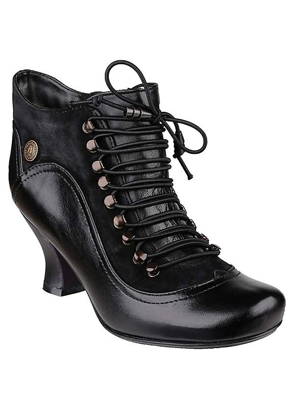 Ladies soft leather on sale lace up ankle boots