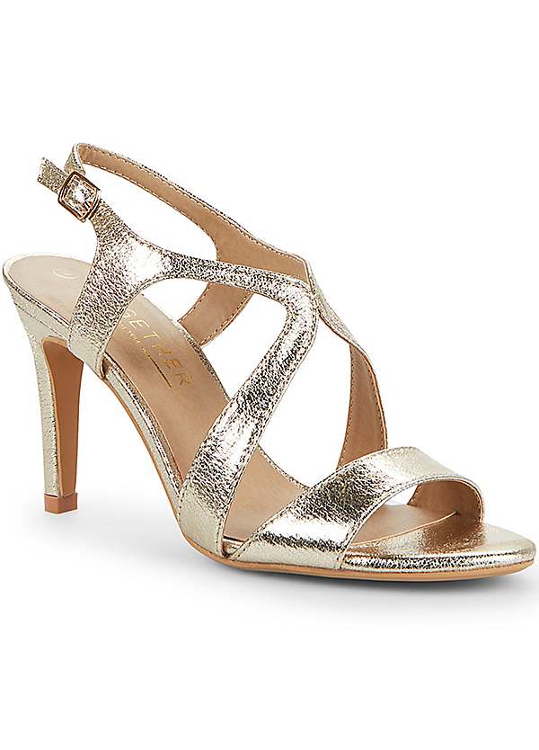 Kaleidoscope Gold Heeled Sandals