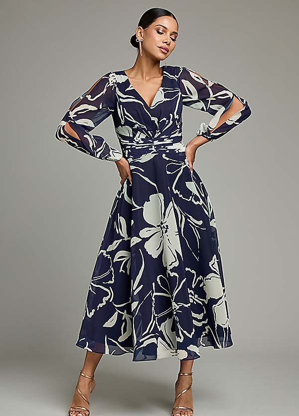 Kaleidoscope Navy Floral Maxi Dress | Curvissa