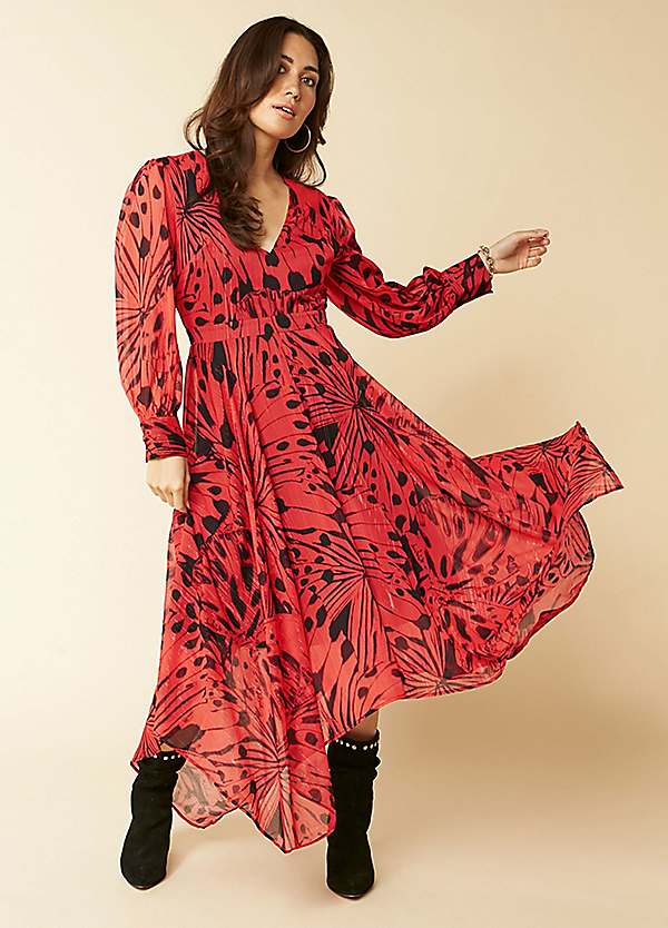 long sleeve hanky hem dress