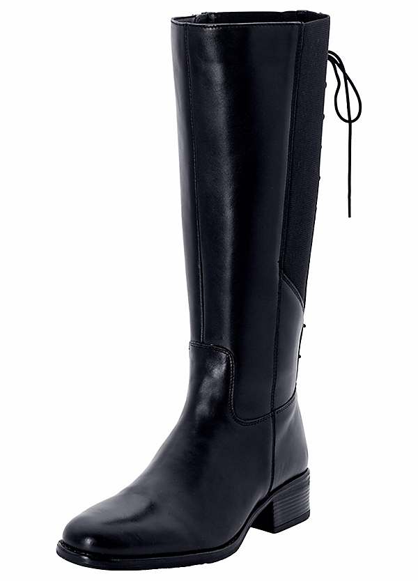 black wide leg boots