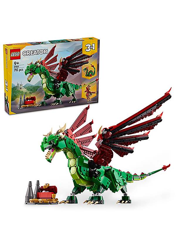 LEGO Creator 3-In-1 Medieval Dragon Figure - Creative Toy | Curvissa