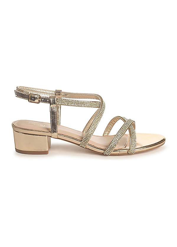 Diamante block hot sale heel sandals