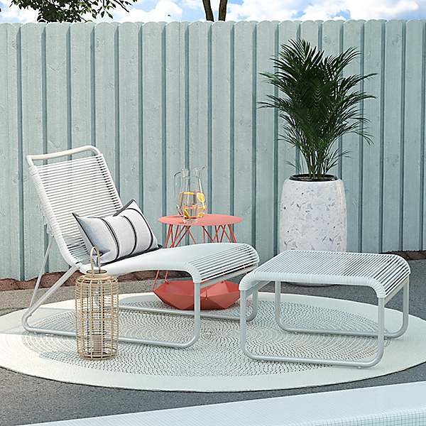 Outdoor lounge shop with ottoman