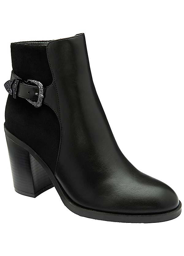 Lotus Eva Black Ankle Boots Curvissa