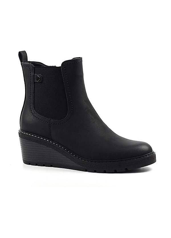 Ankle Boots Black Winter Wedges Lunar Tia Black Wedge Ankle Boots