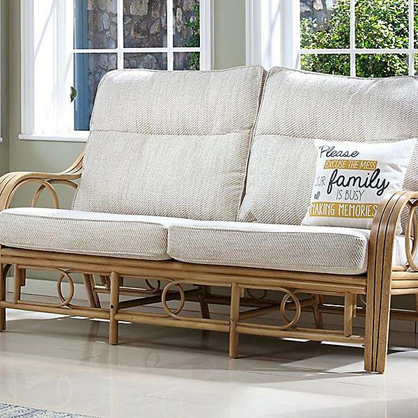 Madrid Light Oak Natural Rattan Conservatory Sofa Range by Desser