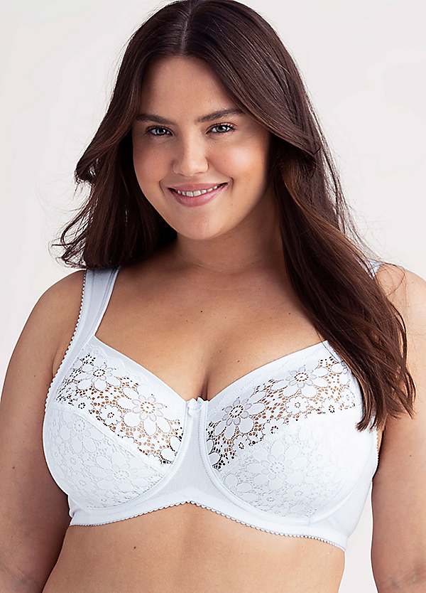 Buy White Recycled Lace Full Cup Comfort Bra - 34DD, Bras
