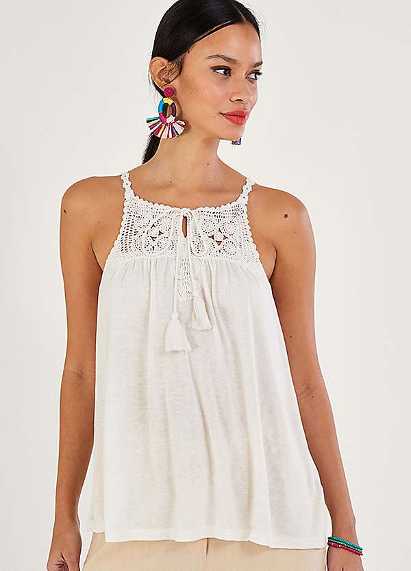 Felicity Embroidered Cami Ivory