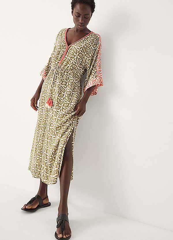 monsoon beach dress Elma Print Midi - Khaki Stylish Pencil Dress in NL3453002 Floral print Crafted from a breezy Production Style:Rush
