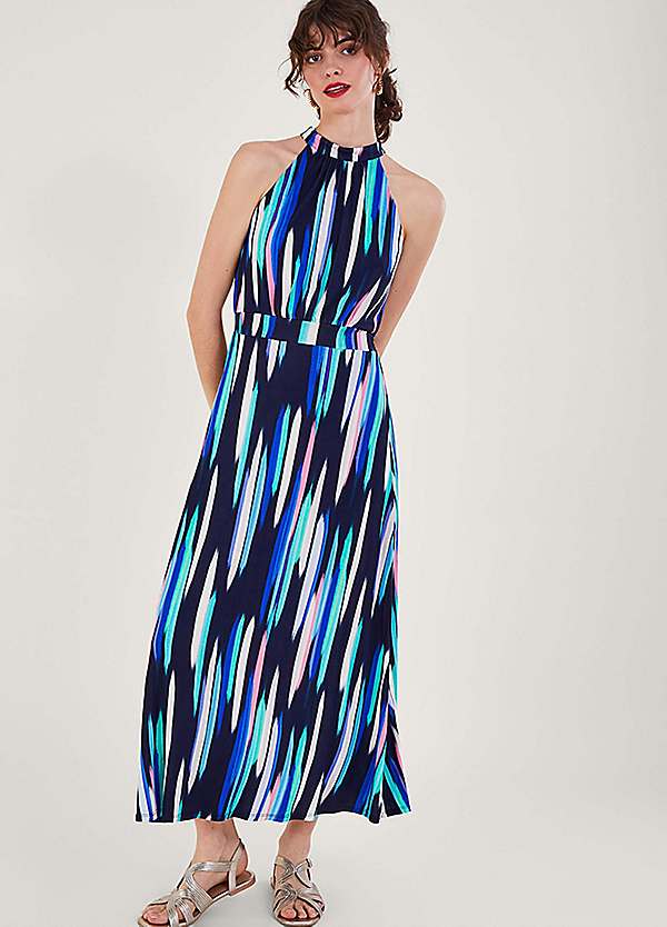 Monsoon Holly Print Halter Neck Maxi Dress