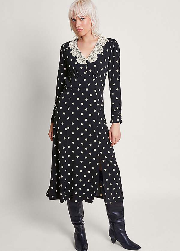 Spotty long clearance dress