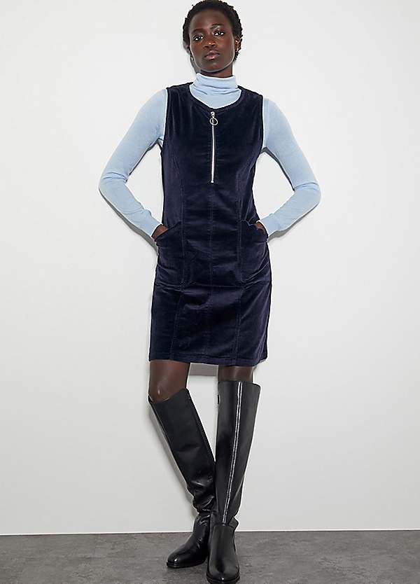 Grey corduroy pinafore dress best sale