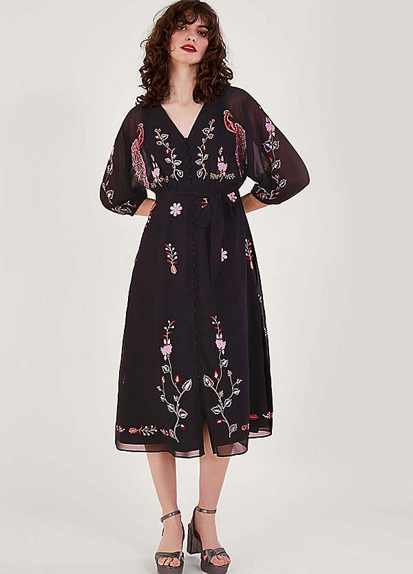 Peacocks black hot sale floral dress