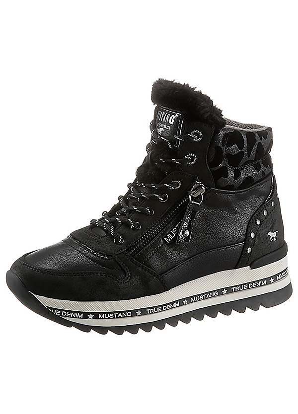 Mustang Platform Lace up Boots Curvissa