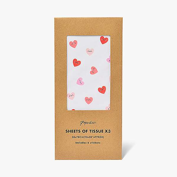 Paperchase Heart Faces Gift Bag Tissue Paper Bundle Curvissa