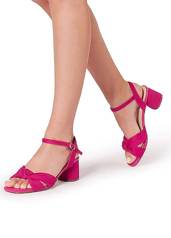 Paradox London 'Nalani' Fuschia Wide Fit Low Block Heel Sandals - Main Image