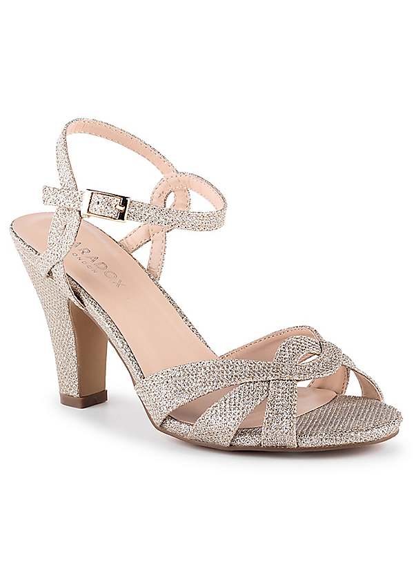 champagne heeled sandals