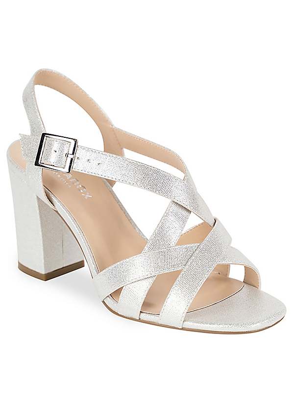 Silver on sale block sandals