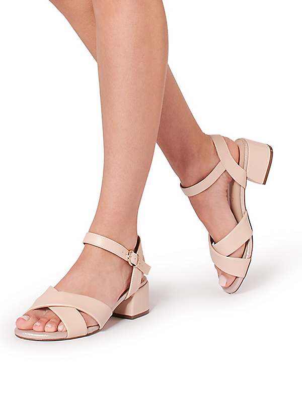 Paradox London Wide Fit Faux Leather 'Neala' Low Block Heel