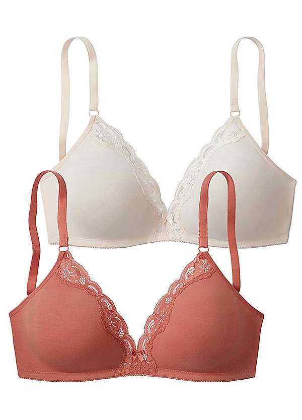 Pack of 3 Non Wired Padded Bras by bonprix