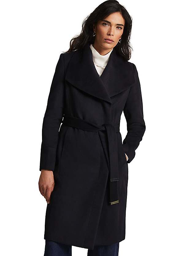 【関送込】Phase eight ニッキ ネイビー ウール スマートコート Phase Eight Nicci Navy Wool Smart Coat | Curvissa