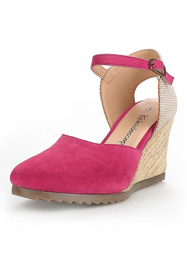 Pink Wide (EE) Fit Espadrille Wedges by 