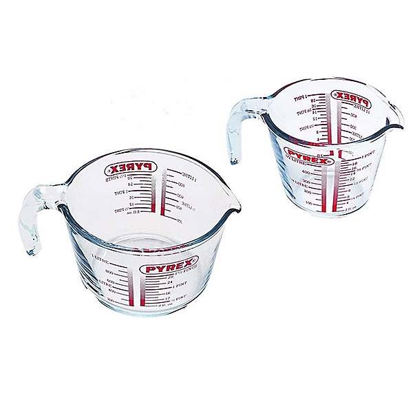 Vintage Pyrex Measuring Cup, 2 Cup, 500 Ml, D Handle, Metric Measurements,  Standard Measure, Pyrex Glass Measuring Cup 
