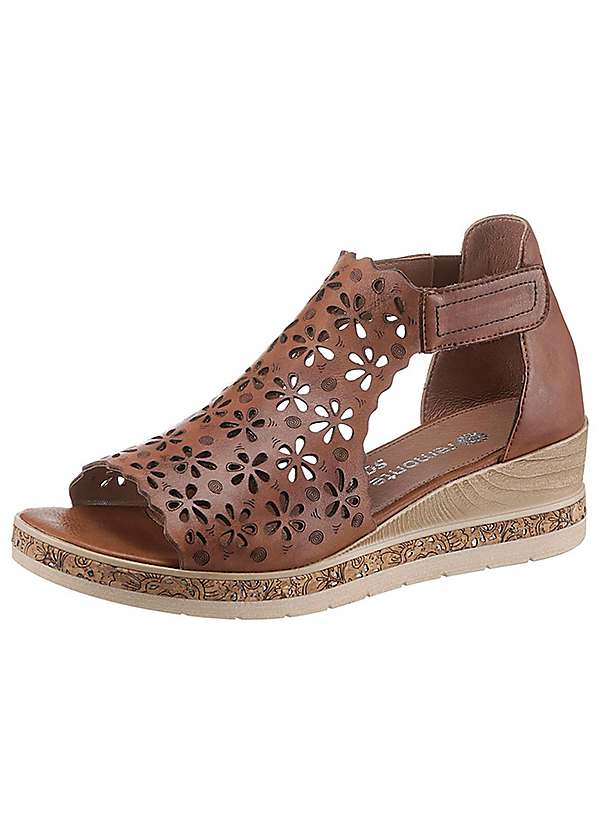 Laser cut hot sale wedge sandals