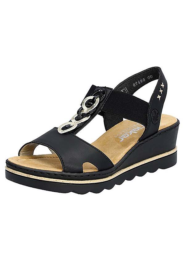 Rieker ladies black sandals online