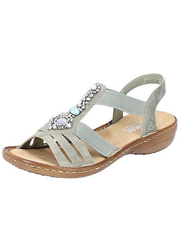 Rieker Studded Strappy Slip On Sandals