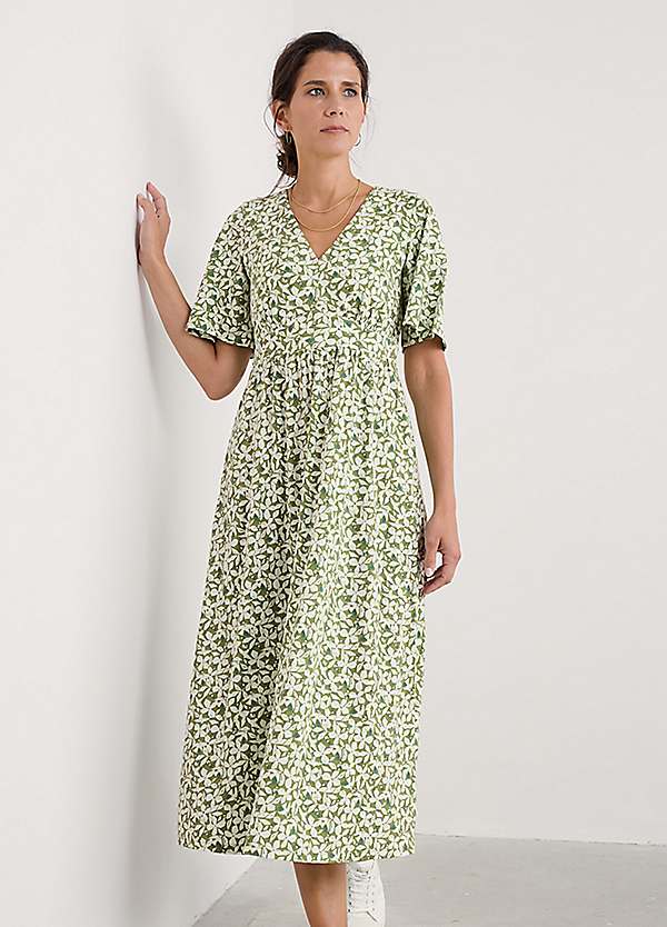 Seasalt Cornwall Green Chateaux Half Sleeve Maxi Dress | Curvissa