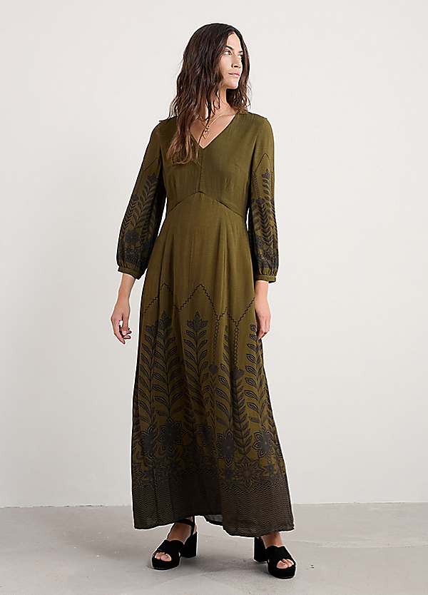 seasalt green dress Cornwall High Woods Printed - The sleeves have a