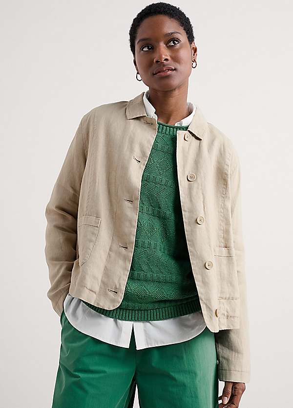 Seasalt Cornwall Natural Arame Linen Jacket | Curvissa