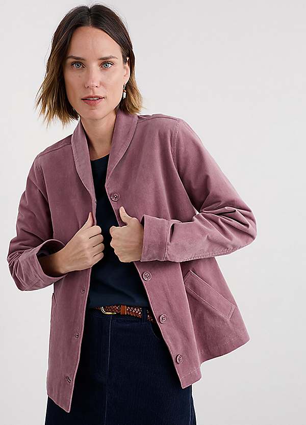 Seasalt Cornwall Purple Brightwork Cut Cord Jacket | Curvissa