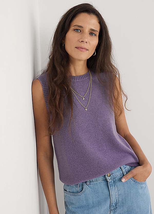 Seasalt Cornwall Purple East View Knitted Vest | Curvissa