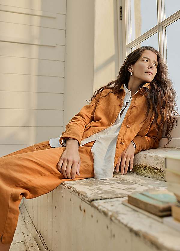 Seasalt Cornwall Yellow Arame Linen Jacket | Curvissa