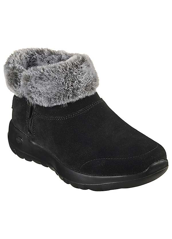 Skechers Wide Fit Black On The Go Joy Suede Chugga Boots Curvissa