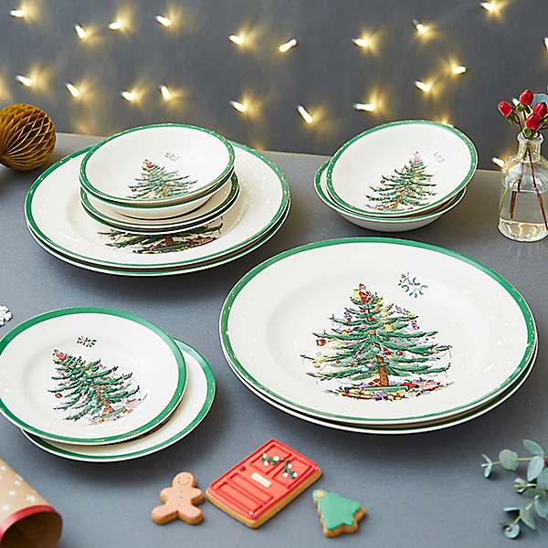 spode christmas tree gold dinner plates