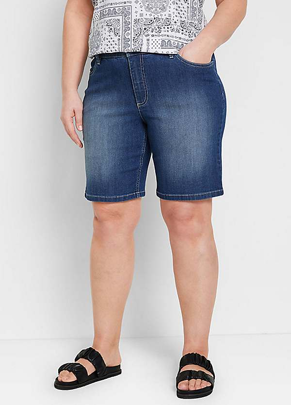 Stretchy denim shorts online