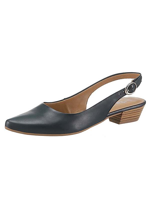 leather slingback court shoes