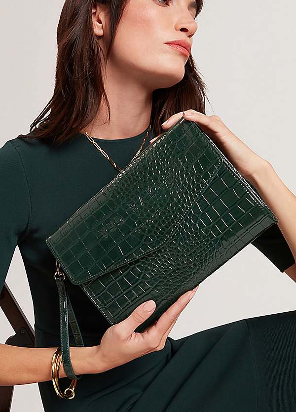 Ted Baker Crocey Croc Effect Envelope Pouch | Curvissa