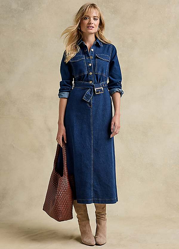Together Longline Denim Maxi Dress | Curvissa