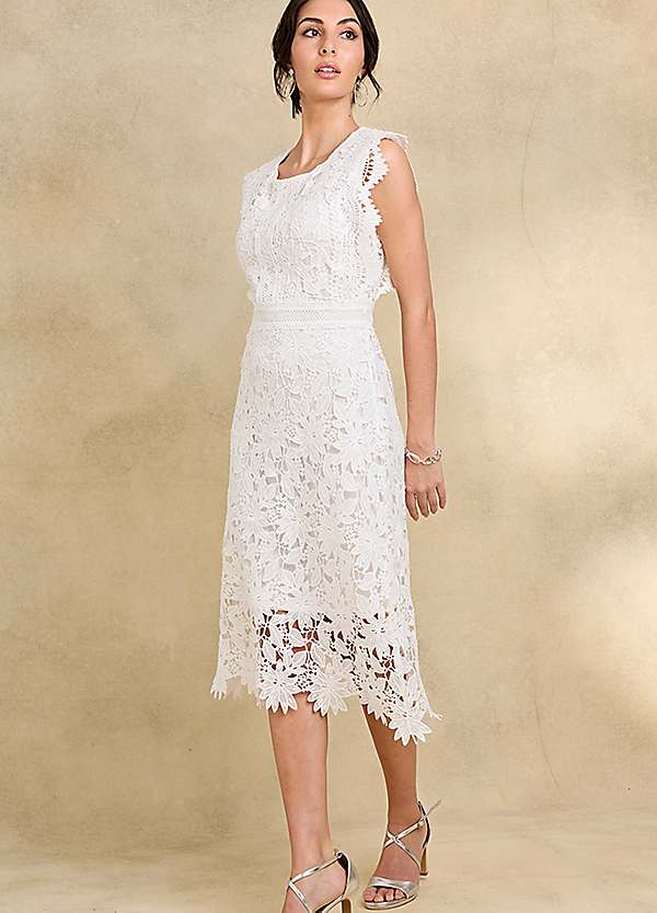Together White Lace Shift Dress | Curvissa