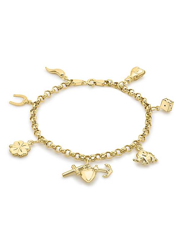 Tuscany Gold 9CT Yellow Gold '7-Lucky-Charms' Bracelet Curvissa